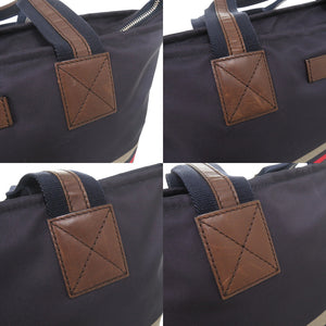 美品 グッチ ディアマンテ 268112 ナイロン レザー ネイビー トートバッグ 0882【中古】GUCCI