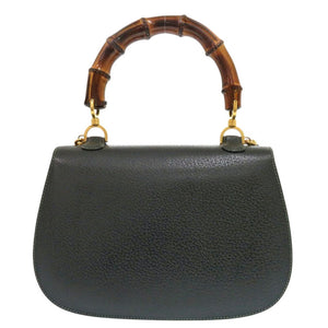 美品 グッチ バンブー 000 29 0633 レザー グリーン 2wayハンドバッグ 緑 0884【中古】GUCCI