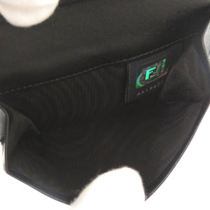 美品 フェンディ ズッカ 7M0001 キャンバス ブラック 二つ折り財布 黒 0887【中古】FENDI