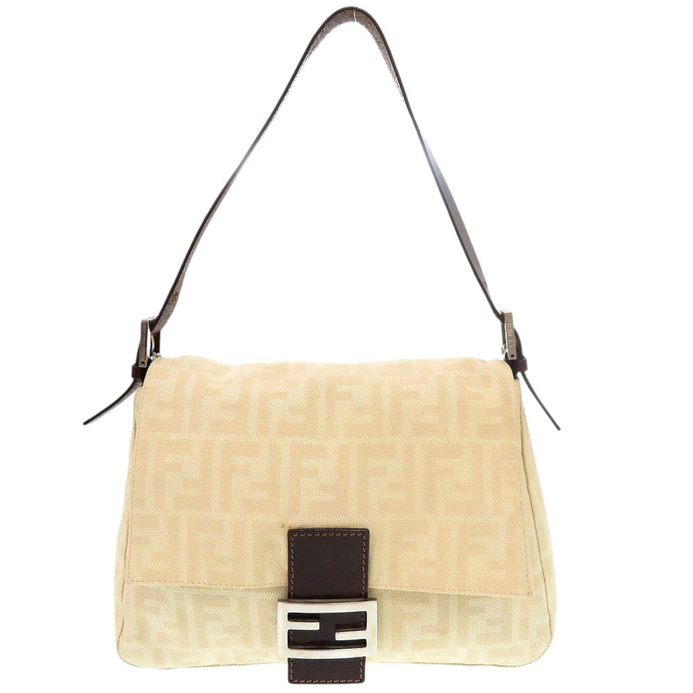 フェンディ マンマバケット ズッカ柄 キャンバス レザー ベージュ ワンショルダーバッグ ショルダーバッグ 0889【中古】FENDI