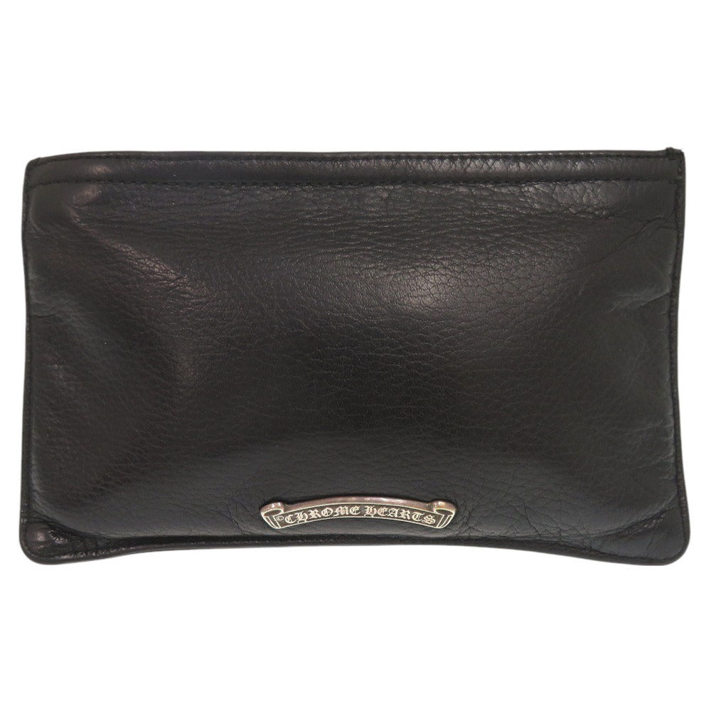 クロムハーツ ジッパーチェンジパース #2 ポーチ レザー シルバー925 ブラック ポーチ コインケース 黒 0891【中古】CHROME HEARTS メンズ