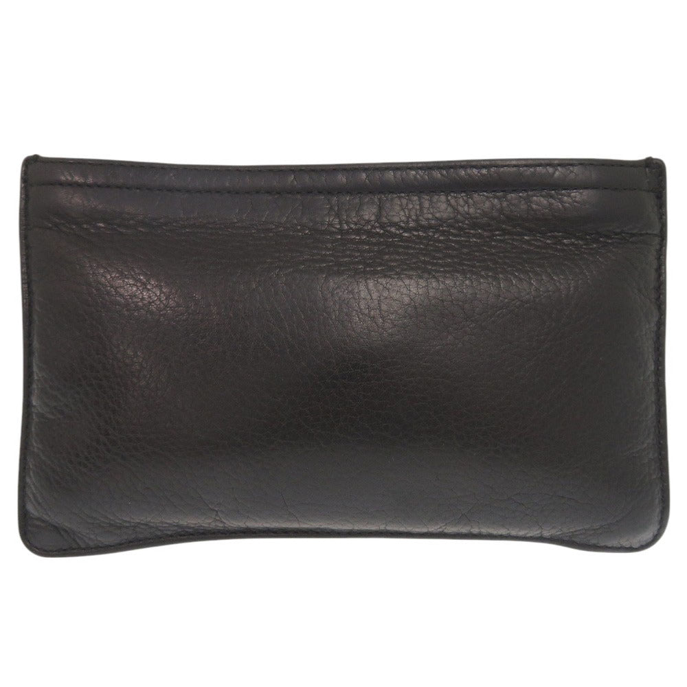 クロムハーツ ジッパーチェンジパース #2 ポーチ レザー シルバー925 ブラック ポーチ コインケース 黒 0891【中古】CHROME HEARTS メンズ