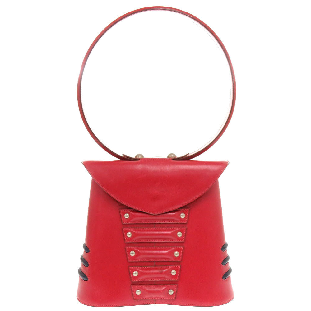 エルメス イースト ボックスカーフ ルージュヴィフ シルバー金具 〇X刻印 ヴィンテージ ワンショルダーバッグ 赤 0912 【中古】 HERMES