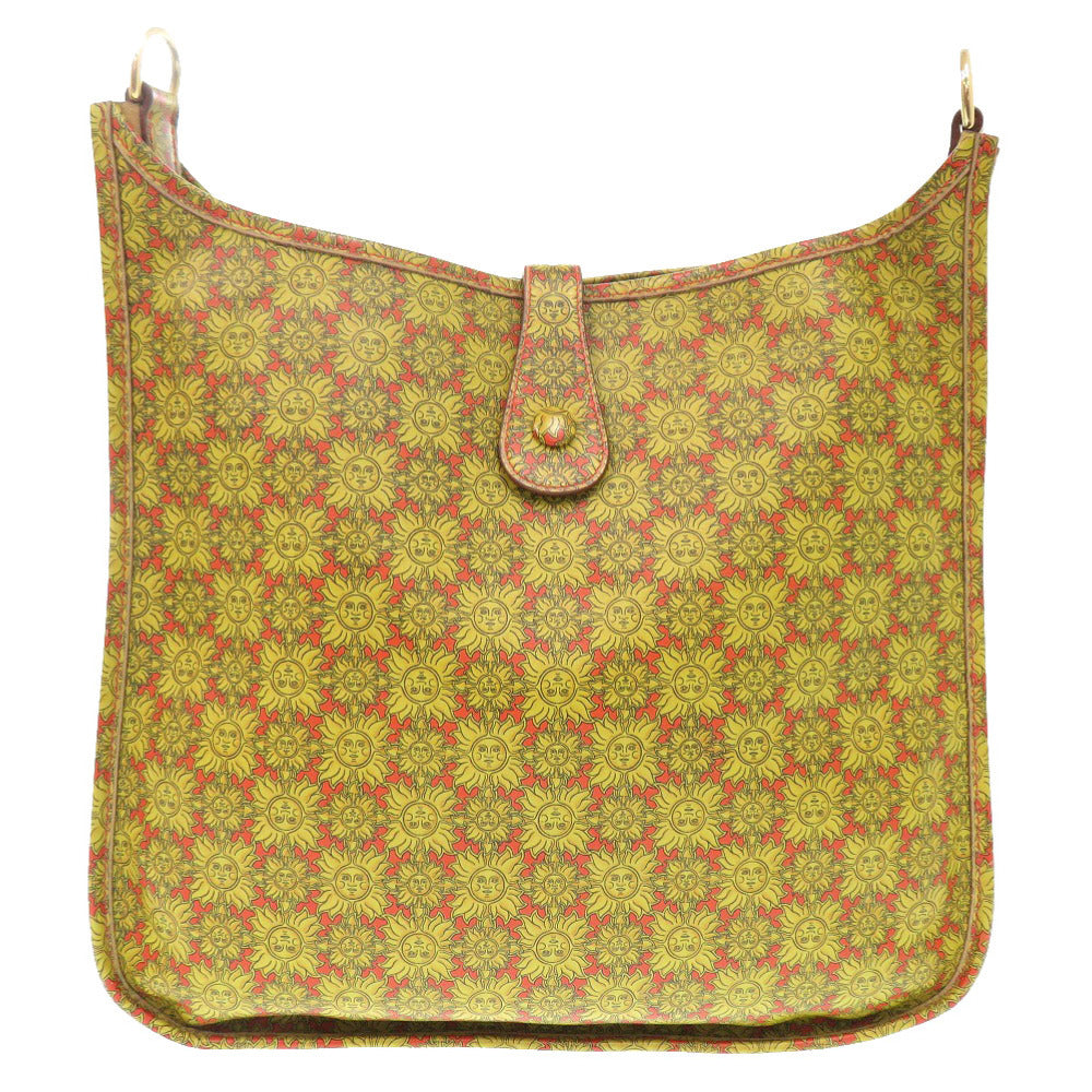 美品 エルメス エブリンGM 太陽 solar レザー イエロー ゴールド金具 ○X刻印 ショルダーバッグ 黄 0912 【中古】 HERMES