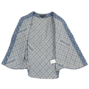 美品 ルイ ヴィトン × シュプリーム LV Jacquard Denim Baseball Jersey デニム ベースボールシャツ サイズM ブルー 半袖シャツ LV 0912【中古】LOUIS VUITTON メンズ