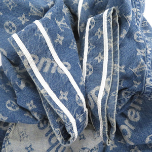 美品 ルイ ヴィトン × シュプリーム LV Jacquard Denim Baseball Jersey デニム ベースボールシャツ サイズM ブルー 半袖シャツ LV 0912【中古】LOUIS VUITTON メンズ