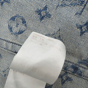美品 ルイ ヴィトン × シュプリーム LV Jacquard Denim Baseball Jersey デニム ベースボールシャツ サイズM ブルー 半袖シャツ LV 0912【中古】LOUIS VUITTON メンズ