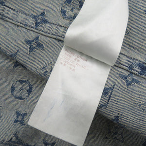 美品 ルイ ヴィトン × シュプリーム LV Jacquard Denim Baseball Jersey デニム ベースボールシャツ サイズM ブルー 半袖シャツ LV 0912【中古】LOUIS VUITTON メンズ