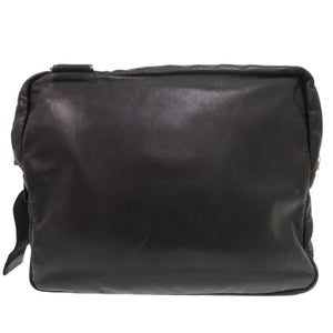 プラダ トライアングル ロゴ レザー ブラック ショルダーバッグ 黒 0920【中古】PRADA