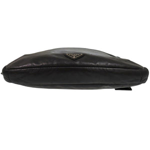 プラダ トライアングル ロゴ レザー ブラック ショルダーバッグ 黒 0920【中古】PRADA