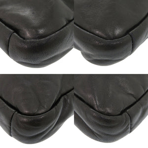 プラダ トライアングル ロゴ レザー ブラック ショルダーバッグ 黒 0920【中古】PRADA