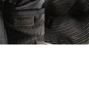 プラダ トライアングル ロゴ レザー ブラック ショルダーバッグ 黒 0920【中古】PRADA