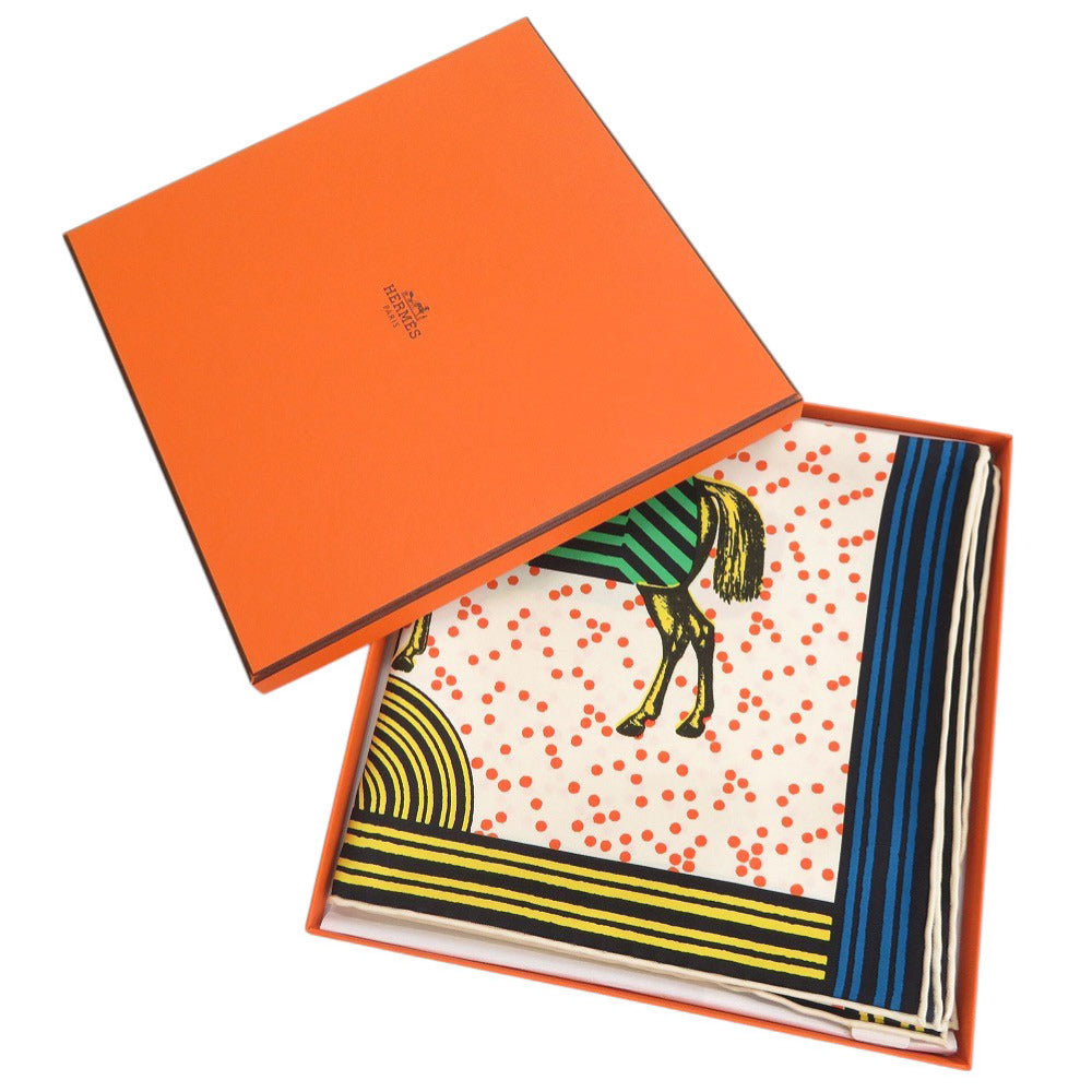 未使用品 エルメス カレ90 Garde robe pop シルク マルチカラー スカーフ 0927【中古】HERMES