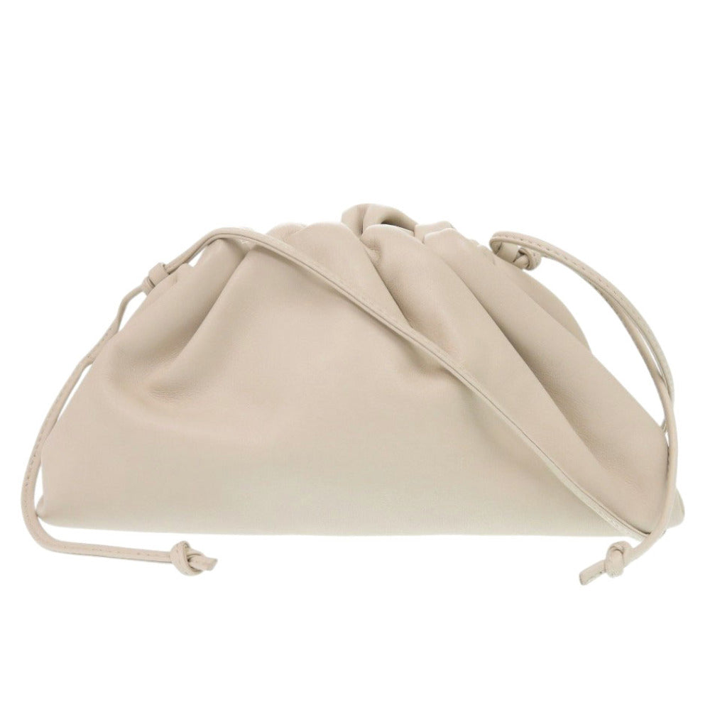 美品 ボッテガヴェネタ ミニ ザ ポーチ B08480109L レザー アイボリー ショルダーバッグ 0929【中古】BOTTEGAVENETA