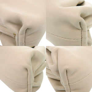 美品 ボッテガヴェネタ ミニ ザ ポーチ B08480109L レザー アイボリー ショルダーバッグ 0929【中古】BOTTEGAVENETA