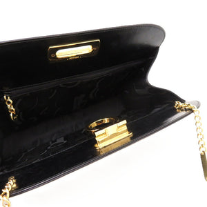 美品 サルヴァトーレフェラガモ チェーン ガンチーニ P210587 レザー カーフ ブラック 0935 黒 ショルダーバッグ【中古】Salvatore Ferragamo