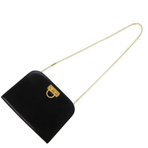 美品 サルヴァトーレフェラガモ チェーン ガンチーニ P210587 レザー カーフ ブラック 0935 黒 ショルダーバッグ【中古】Salvatore Ferragamo