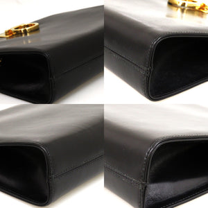 美品 サルヴァトーレフェラガモ チェーン ガンチーニ P210587 レザー カーフ ブラック 0935 黒 ショルダーバッグ【中古】Salvatore Ferragamo