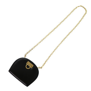 美品 サルヴァトーレフェラガモ ガンチーニ AQ-216150 カーフ レザーブラック 0936 黒 ショルダーバッグ【中古】Salvatore Ferragamo