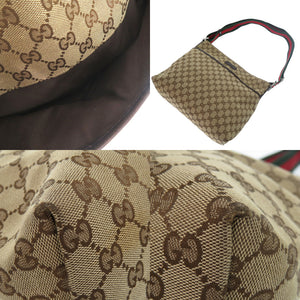 グッチ シェリーライン 189751 ショルダーバッグ GGキャンバス レザー ベージュ 0941【中古】GUCCI
