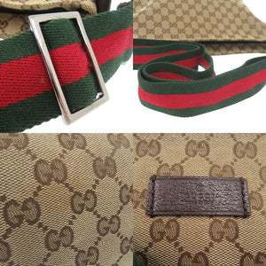 グッチ シェリーライン 189751 ショルダーバッグ GGキャンバス レザー ベージュ 0941【中古】GUCCI