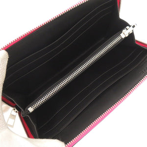 新品同様 ロエベ アナグラム 261850 レザー ピンク ラウンドファスナー 長財布 0943【中古】LOEWE