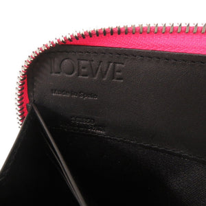 新品同様 ロエベ アナグラム 261850 レザー ピンク ラウンドファスナー 長財布 0943【中古】LOEWE