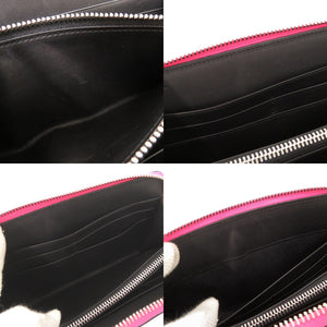 新品同様 ロエベ アナグラム 261850 レザー ピンク ラウンドファスナー 長財布 0943【中古】LOEWE