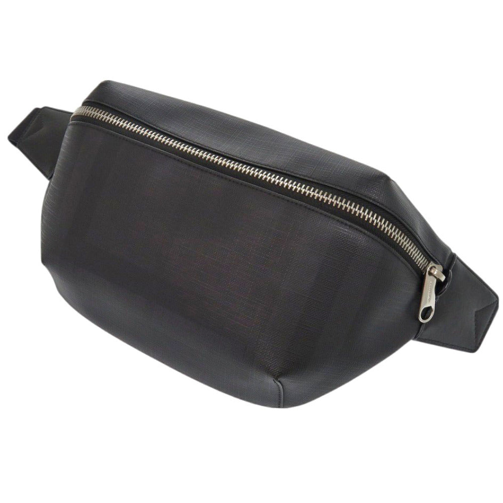 美品 バーバリー ロンドンチェック ボディバッグ 8014237 レザー ダークチャコール ブラック ボディバッグ 黒 0945【中古】BURBERRY