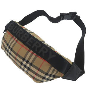 美品 バーバリー ロゴ付き ボディバッグ ウエストバッグ ナイロン ノバチェック 0946【中古】BURBERRY