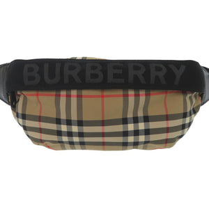 美品 バーバリー ロゴ付き ボディバッグ ウエストバッグ ナイロン ノバチェック 0946【中古】BURBERRY