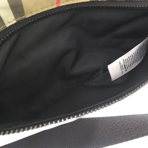 美品 バーバリー ロゴ付き ボディバッグ ウエストバッグ ナイロン ノバチェック 0946【中古】BURBERRY