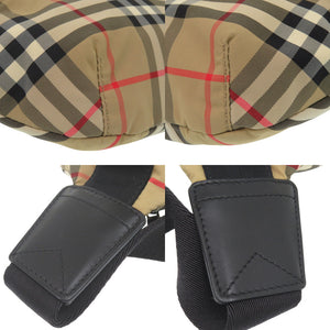 美品 バーバリー ロゴ付き ボディバッグ ウエストバッグ ナイロン ノバチェック 0946【中古】BURBERRY
