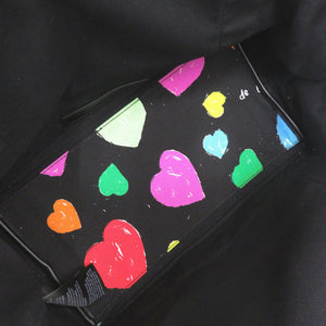 新品同様 バレンシアガ ネイビーカバス トートバッグ 339933 ハート キャンバス ブラック 0948【中古】BALENCIAGA