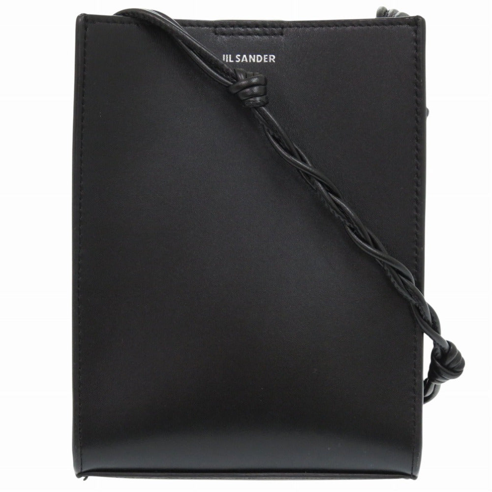 新品同様 ジルサンダー タングル SM JSPQ850173 レザー ブラック ショルダーバッグ 黒 0975【中古】JIL SANDER