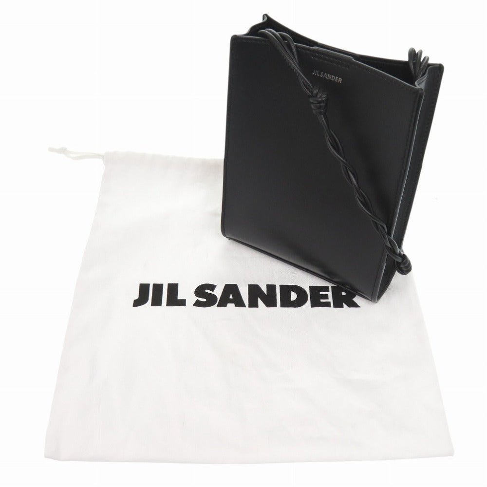 新品同様 ジルサンダー タングル SM JSPQ850173 レザー ブラック ショルダーバッグ 黒 0975【中古】JIL SANDER