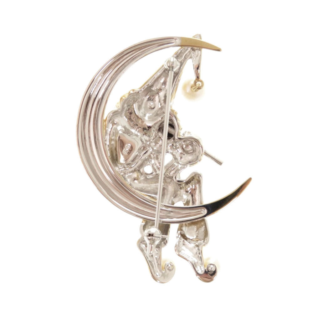 新品同様 ミキモト ピエロ シルバー925 GP パール シルバー ゴールド ブローチ 0977【中古】MIKIMOT