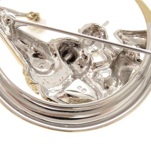 新品同様 ミキモト ピエロ シルバー925 GP パール シルバー ゴールド ブローチ 0977【中古】MIKIMOT