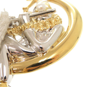 新品同様 ミキモト ピエロ シルバー925 GP パール シルバー ゴールド ブローチ 0977【中古】MIKIMOT