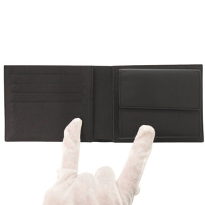 未使用 ダンヒル DU22R2P10PS001R レザー ブラック 二つ折り財布 黒 0978【中古】Dunhill