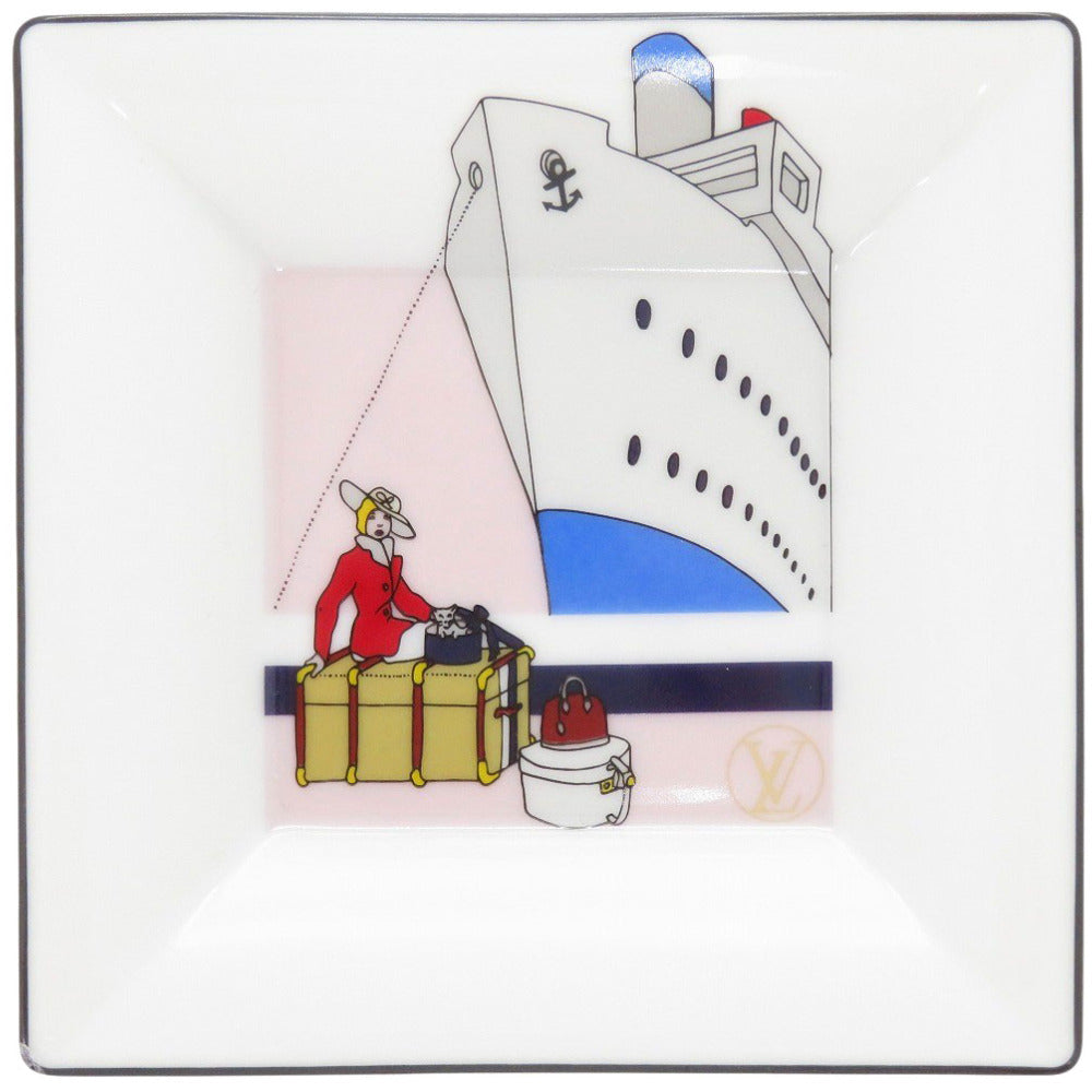 新品同様 ルイ ヴィトン サンドリエ エマ アシュレ 船柄 陶器 ホワイト 灰皿 白 LV 0981【中古】LOUIS VUITTON