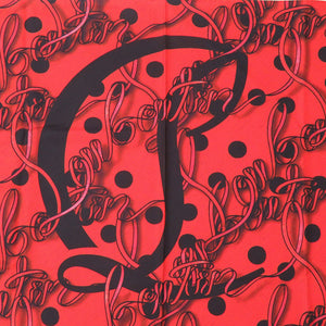 クリスチャンルブタン ノベルティー シルク レッド ブラック バンダナスカーフ スカーフ 0985【中古】Christian Louboutin