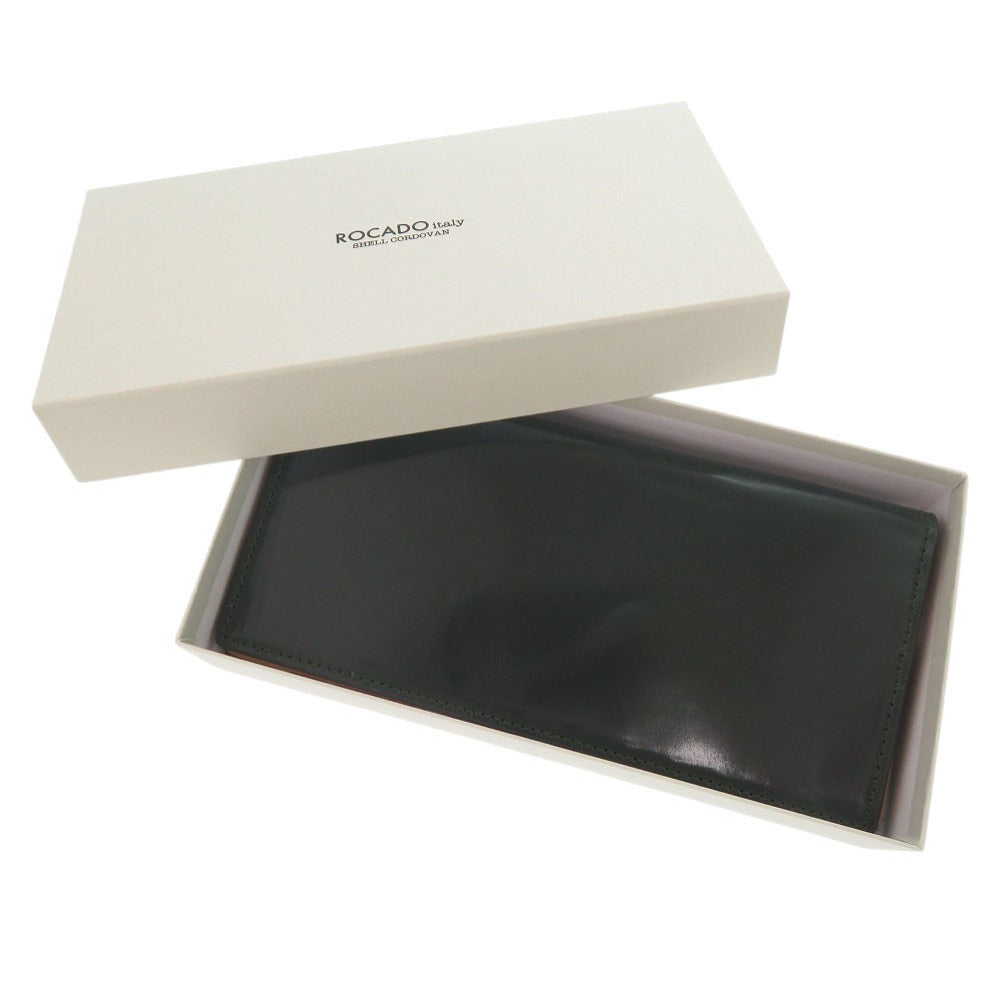 新品同様 ロカド コードバン グリーン 二つ折り長財布 長財布 1003【中古】ROCADO メンズ