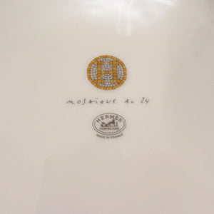 未使用品 エルメス モザイク 24 ディナープレート シルクスクリーンプリント 幾何学模様 食器 ポーセリン オレンジ 1013【中古】HERMES