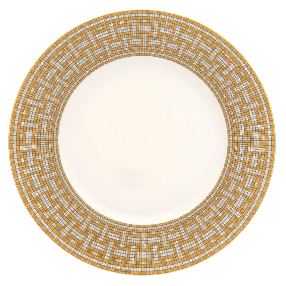 未使用品 エルメス モザイク 24 ディナープレート シルクスクリーンプリント 幾何学模様 食器 ポーセリン オレンジ 1013【中古】HERMES