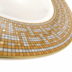 未使用品 エルメス モザイク 24 ディナープレート シルクスクリーンプリント 幾何学模様 食器 ポーセリン オレンジ 1013【中古】HERMES