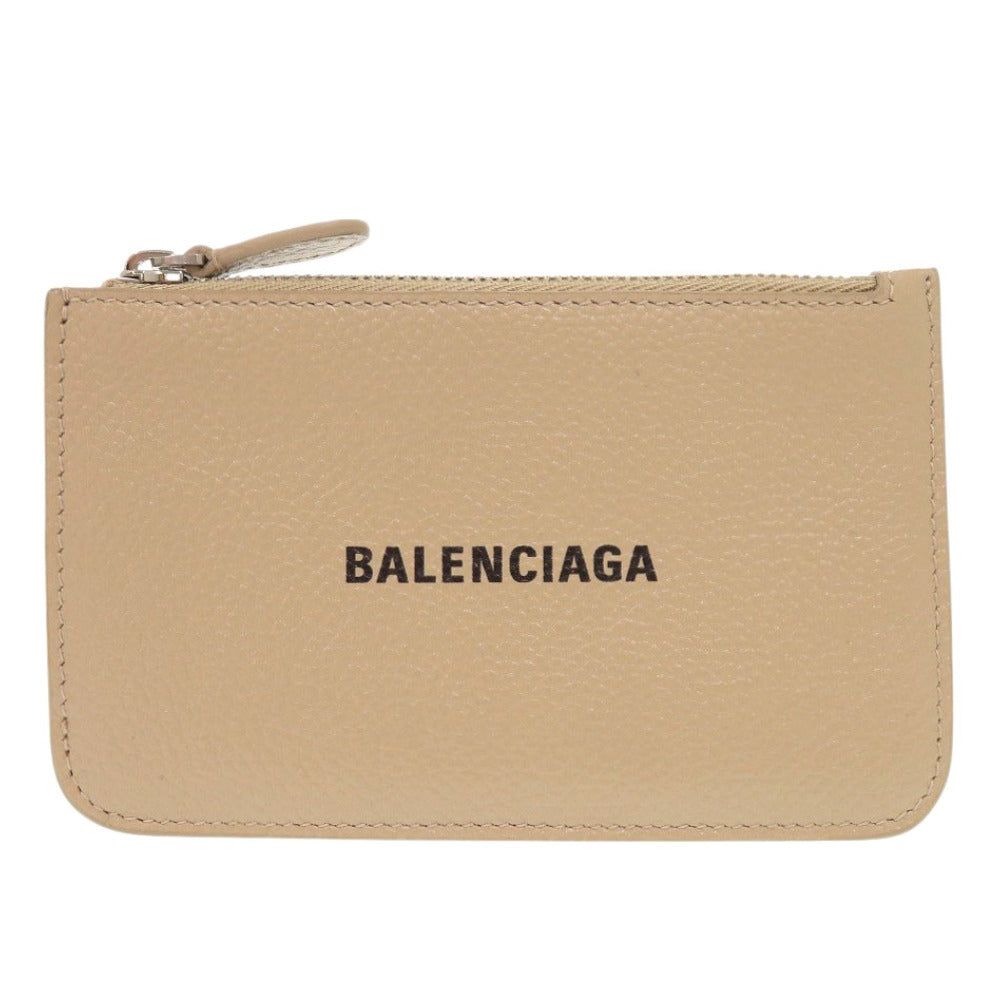 新品同様 バレンシアガ 637130 レザー ベージュ カードケース 1017【中古】BALENCIAGA