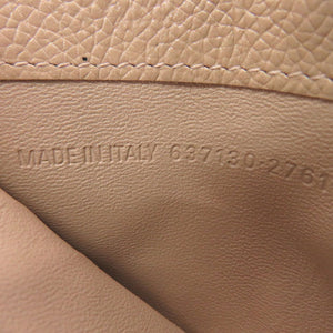 新品同様 バレンシアガ 637130 レザー ベージュ カードケース 1017【中古】BALENCIAGA