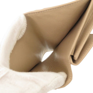 新品同様 バレンシアガ レザー ベージュ 二つ折り財布 コンパクトウォレット 1018【中古】BALENCIAGA