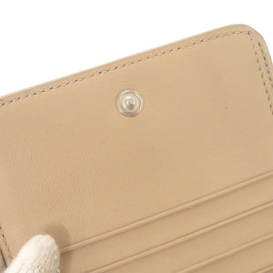 新品同様 バレンシアガ レザー ベージュ 二つ折り財布 コンパクトウォレット 1018【中古】BALENCIAGA